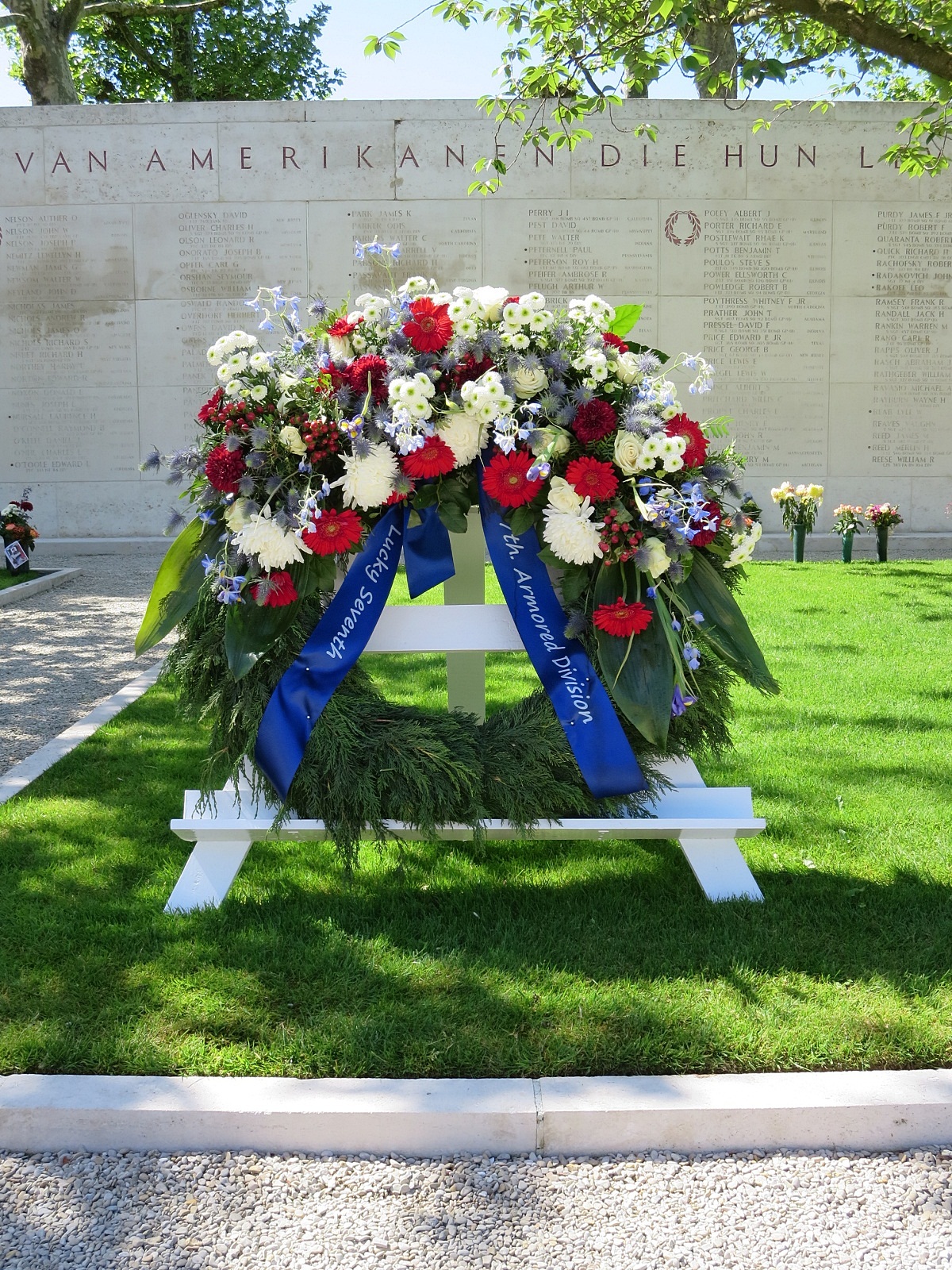 7th Armored Division Wreath at Margraten, Netherlands, US Military Cemetery-Memorial Day 2026
